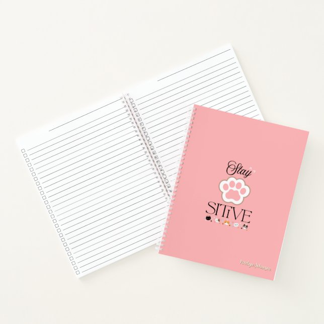 Carnet Restez Pawsitive Cute Puns pour animaux de compagn (Intérieur)