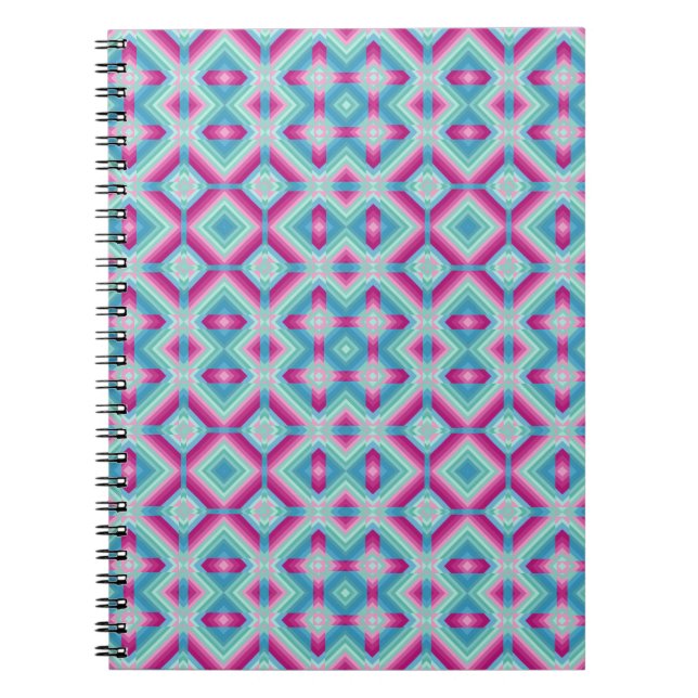 Carnet Résumé formes géométriques bleu rose turquoise e (Devant)