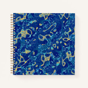 Carnet Résumé graphique en points bleu et jaune de la mar