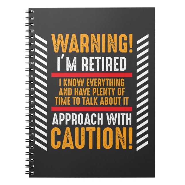 Carnet Retirement Gag Saying Senior Retired Husband (Devant)