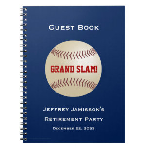 Carnet Retirement Party Guest Book, Baseball, Grand Slam
