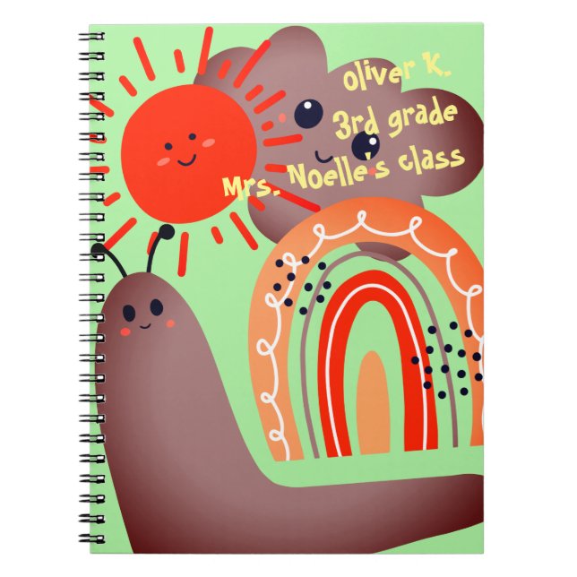 Carnet Retour à l'école | Happy Smile Cloud Sun Snail Nam (Devant)