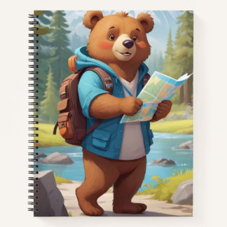 Carnet Retour à l'école - Ours de dessin animé avec carta