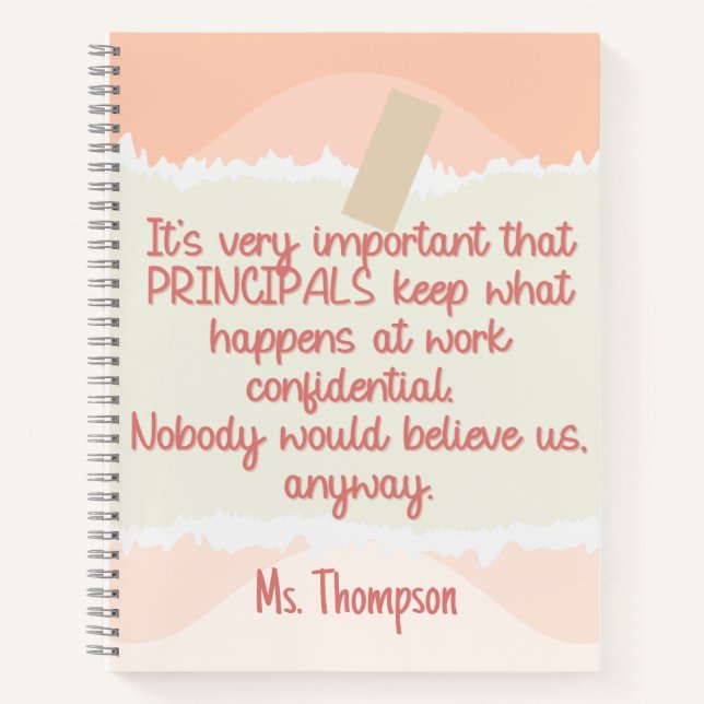 Carnet Retour à l'école Principal Retro Peach Wavy Funny (Devant)