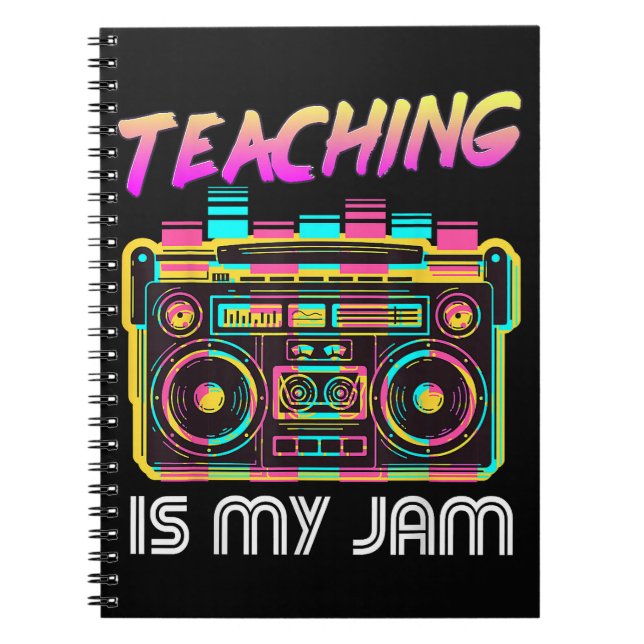 Carnet Retour à l'école Rétro Enseigner est mon truc 80s (Devant)