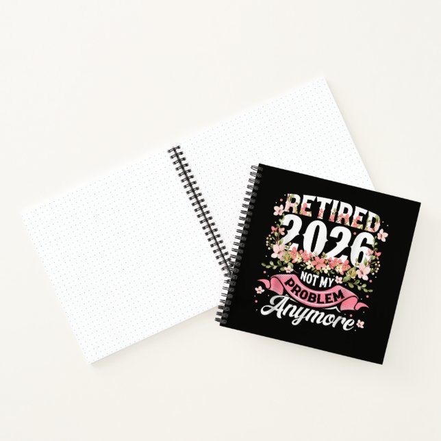 Carnet Retraité 2026 Plus Mon Problème Fleurs (Intérieur)