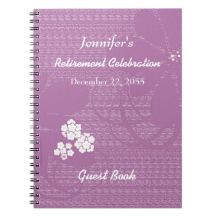 Carnet Retraite Guest Book Purple, Flore Blanche