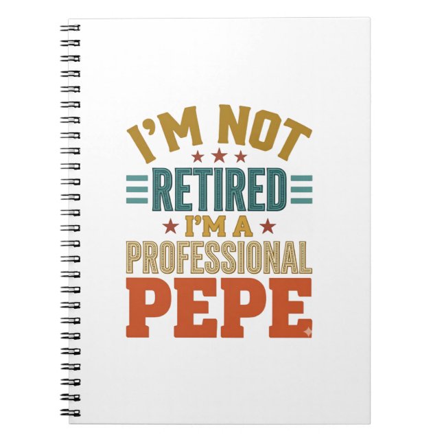 Carnet Retraite Professionnelle Pepe Typographie Vintage  (Devant)