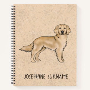 Carnet Rétreiver doré jaune Chien mignon avec texte perso