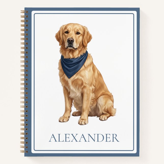 Carnet Retriever doré Prépa Personnalisé (Devant)