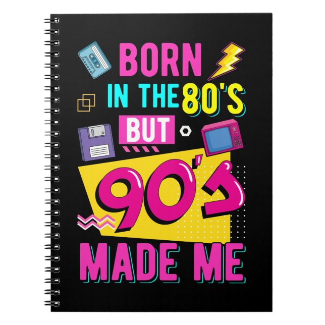 Carnet Retro 80s Born Music Party Disco 90s (Devant)