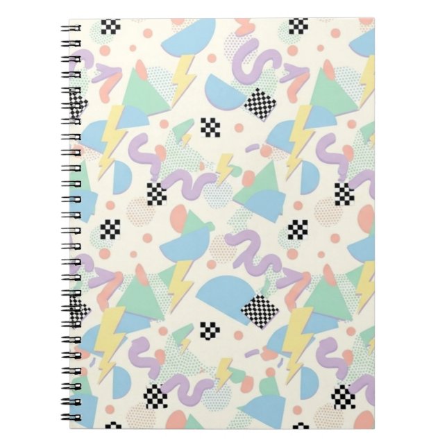 Carnet Retro 90s Memphis Aesthetic Pattern (Devant)
