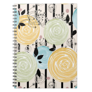 Carnet Rétro, abstract flowers