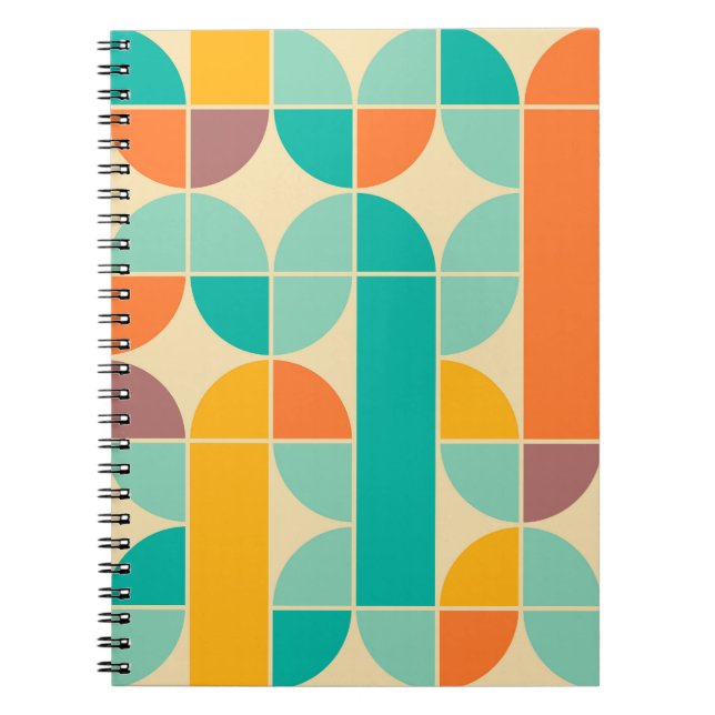 Carnet Retro Abstrait : Design intemporel sans fil. (Devant)