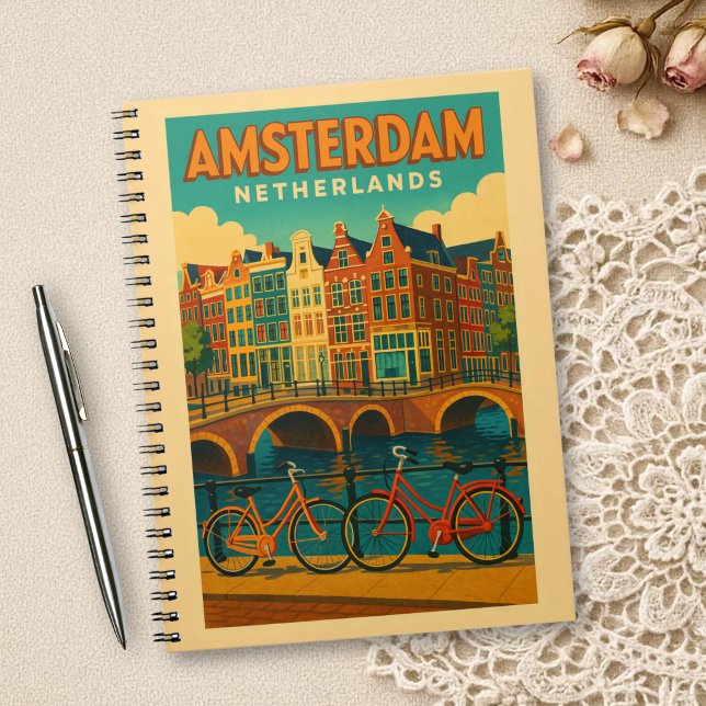 Carnet Rétro Amsterdam Pays-Bas (Créateur téléchargé)