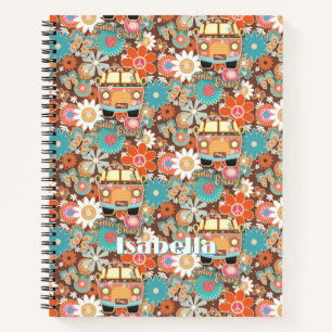 Carnet RETRO Années 70 60 Hippie Van Sentiment Groovy Flo