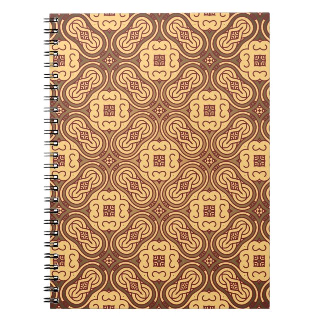 Carnet Rétro arrière - plan coloré de motif (Devant)
