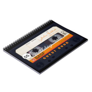 Carnet Retro Audiotape 55th birthday Guest Book