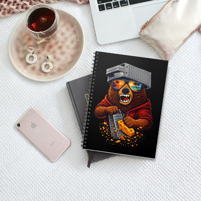 Carnet Retro Bear With Cheese Grater Hat and Sunglasses (Créateur téléchargé)