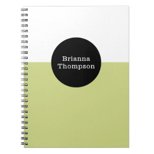 Carnet Rétro bloc de couleur deux tons vert citron
