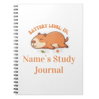 Carnet Rétro Capybara Niveau de Batterie 1%