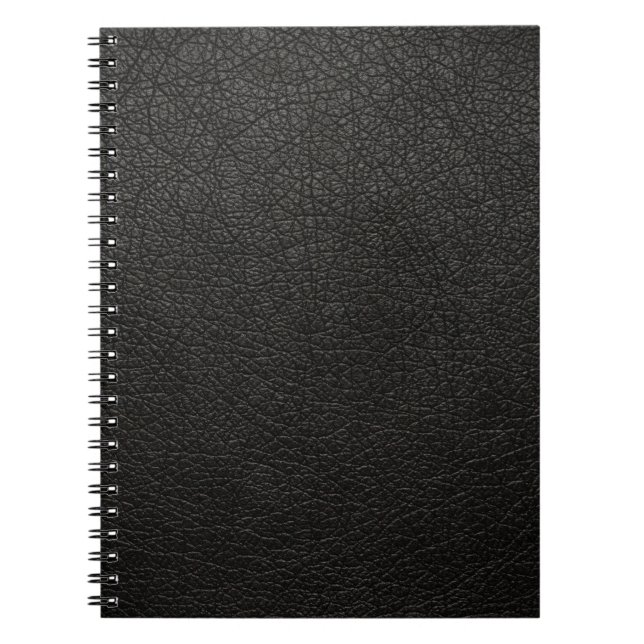 Carnet Rétro cuir fait sur commande noir (Devant)
