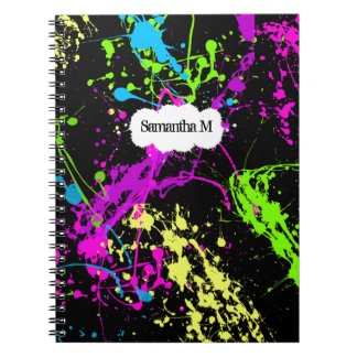Carnet Rétro éclaboussure au néon fraîche de peinture sur