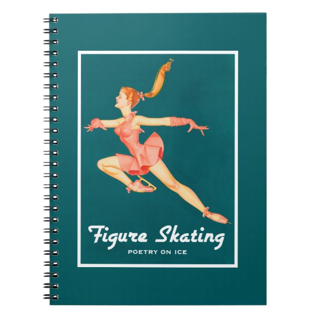 Carnet Retro Figure Patinage Poésie Sur La Glace (Devant)