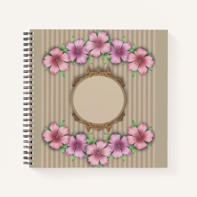 Carnet Rétro , floral (Devant)