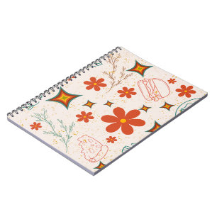 Carnet Retro Floral Fast Food Motif