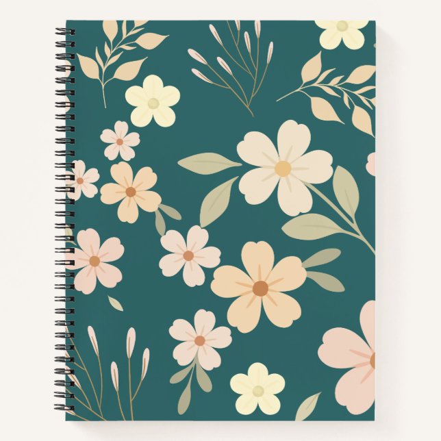 Carnet Rétro Floral Vibe (Devant)