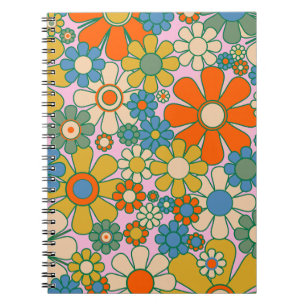 Carnet Retro Garden Super Floral 60s les années 70 Motif