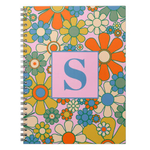Carnet Retro Garden Super Floral 60s les années 70 Motif