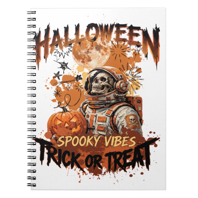 Carnet Rétro Halloween Astronaute (Devant)