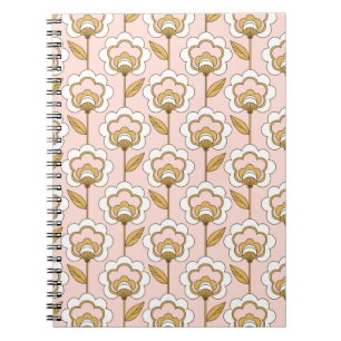 Carnet Retro Jardin rose motif floral