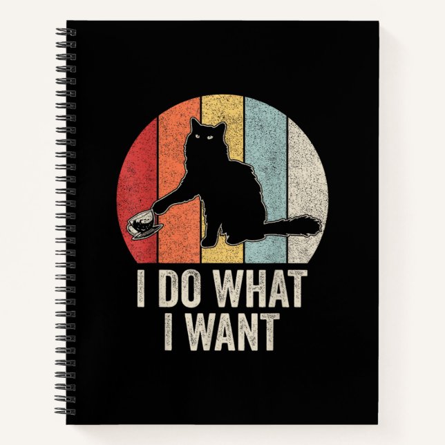 Carnet Rétro Je Fais Ce Que Je Veux Chat Chemise Amoureux (Devant)