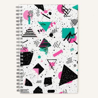 Carnet Retro Memphis Geometric Pattern