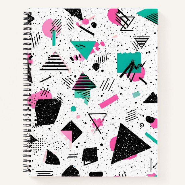 Carnet Retro Memphis Geometric Pattern (Devant)