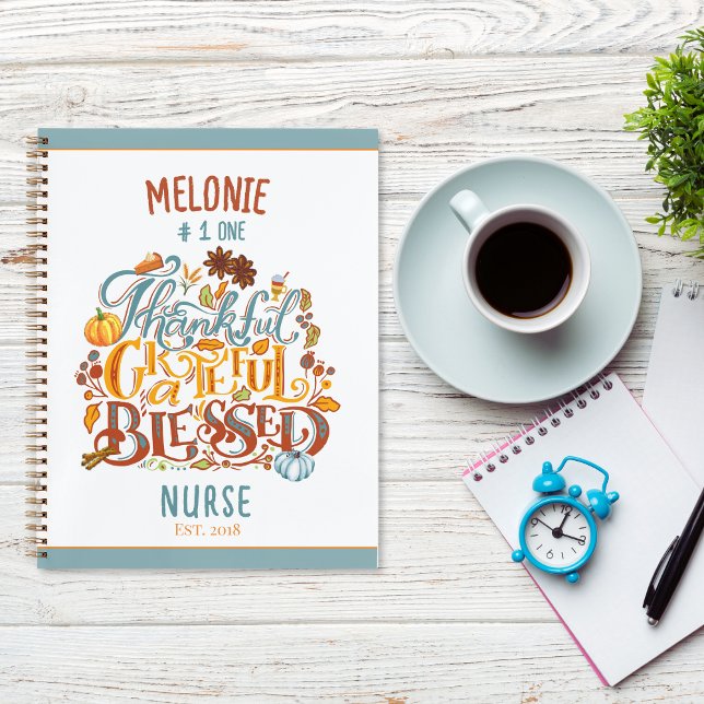 Carnet Rétro Merci Grateful Nom Profession (Créateur téléchargé)
