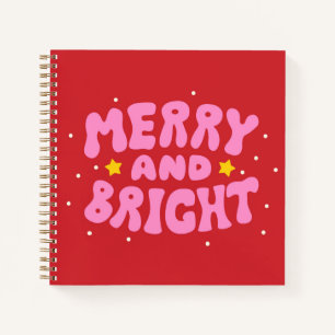Carnet Retro Merry et Bright Holiday Design
