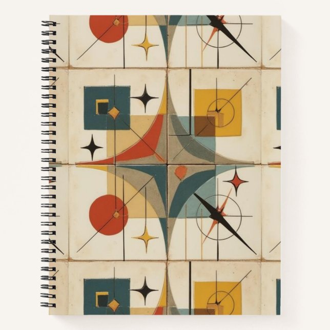 Carnet Retro Mid Century Atomic Geometric Pattern (Devant)