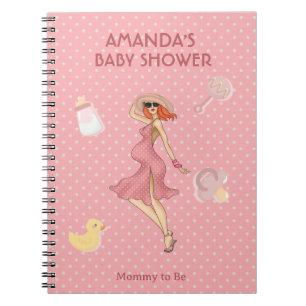 Carnet Retro Mommy Redhead 2 Baby Shower