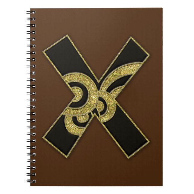 Carnet retro monogram - X (Devant)