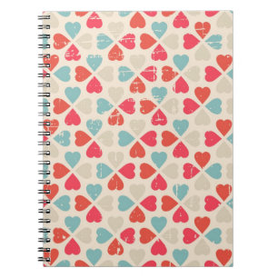 Carnet Rétro motif de Saint-Valentin
