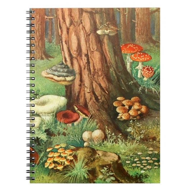 Carnet Retro Mushroom Forest Spiral Journal (Devant)