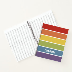 Carnet Retro Muted Rainbow LGBT Personnalisé
