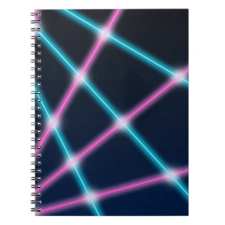 Carnet Rétro néon de la lumière laser 80s d'arrière -