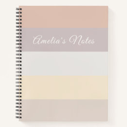 Carnet Retro Pastel Gris rose Rose | Monogramme