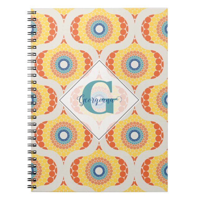 Carnet Retro personnalisé Aegean Eté Radiant Mandala (Devant)
