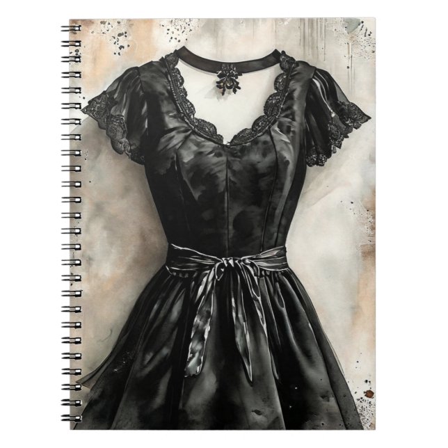 Carnet Rétro Petit Robe Noire LBD Mariage (Devant)